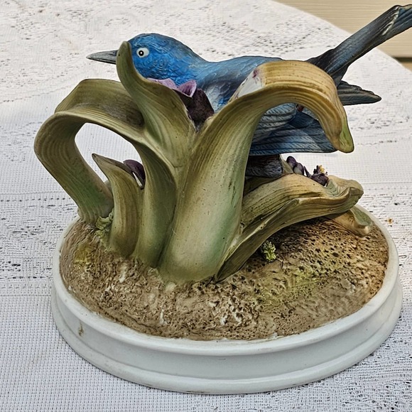 VINTAGE ANDREA BY SADEK PORCELAIN‎ BISQUE BLUE BIRD - Picture 6 of 8